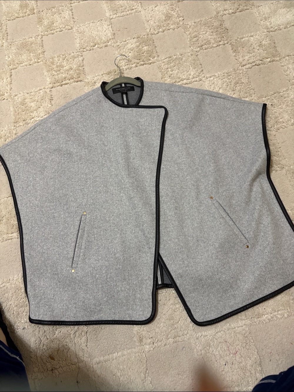 Andrew Marc Gray Cape with Black Trim